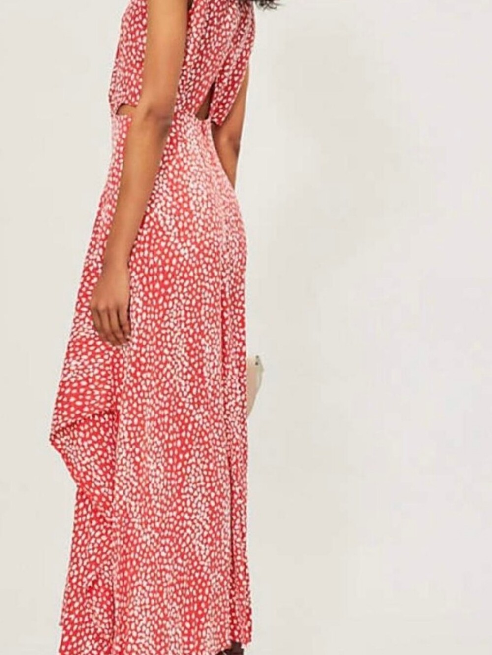Maje Red and White Printed Dress